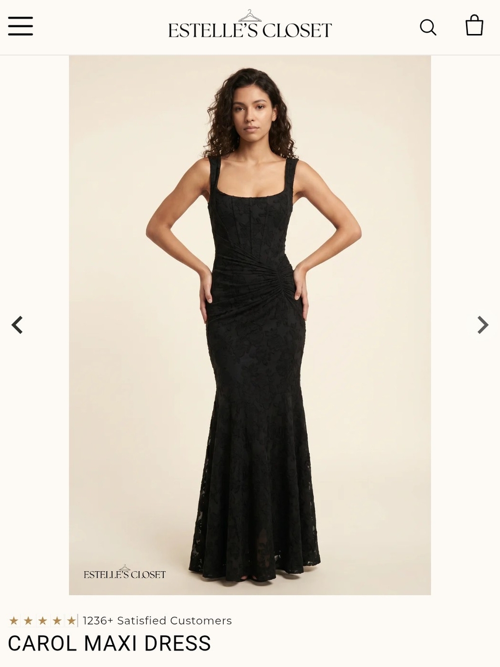 Estella's Closet Carol Lace Maxi Dress - Black